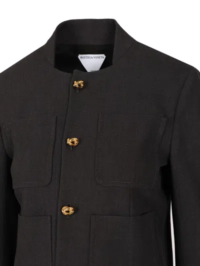 Bottega Veneta Women Cotton And Viscose Blazer With Knots Detail In Black