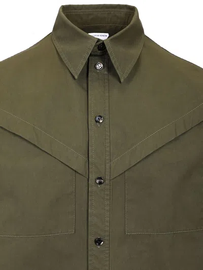 Bottega Veneta Lightweight Cotton Twill Shirt In Green