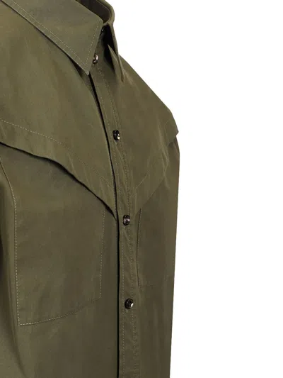 Bottega Veneta Lightweight Cotton Twill Shirt In Green