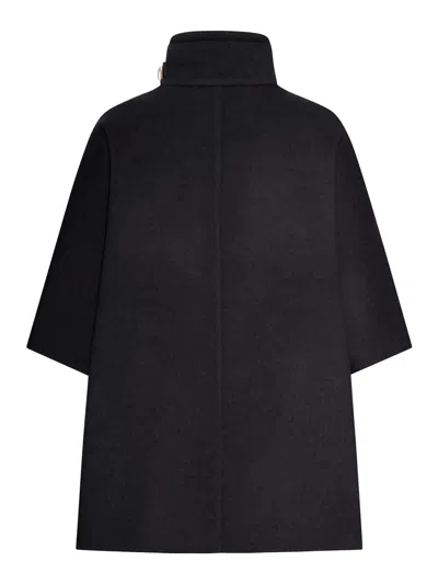 Max Mara Derrik Cashmere Jacket Funnel Neck In Black