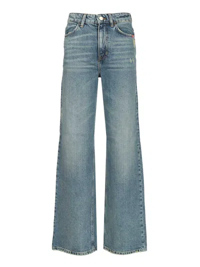 Amish Linda Woman  Recycled Denim Dust Jeans Blue In Blue