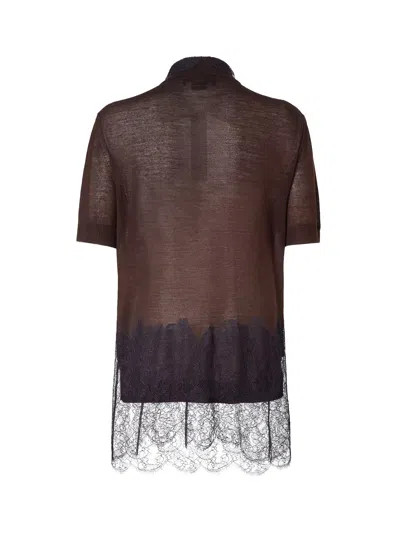 Fendi Lingerie Cashmere And Silk Polo Shirt In Brown