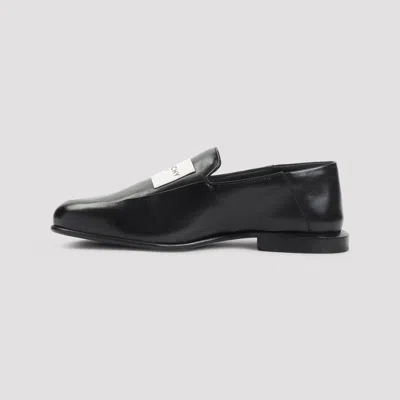 Givenchy Label Leather Loafers In Black