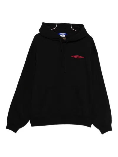 Junya Watanabe Cotton Hoodie With Logo And Back Print In Black