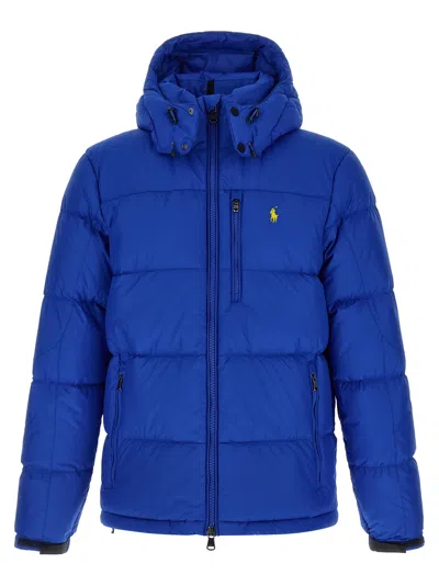 Polo Ralph Lauren Blue Polyester Down Jacket In Blue