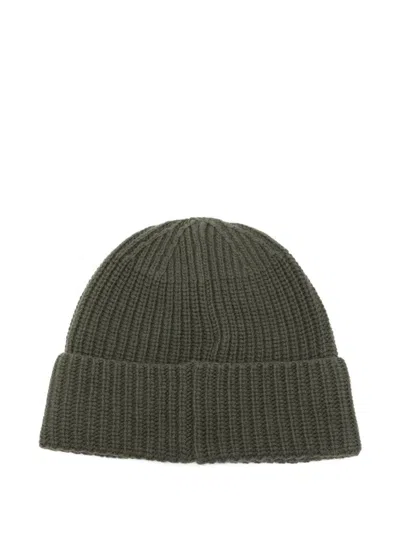 Stone Island Beanie With Compass Patch And Ribbed Cuff