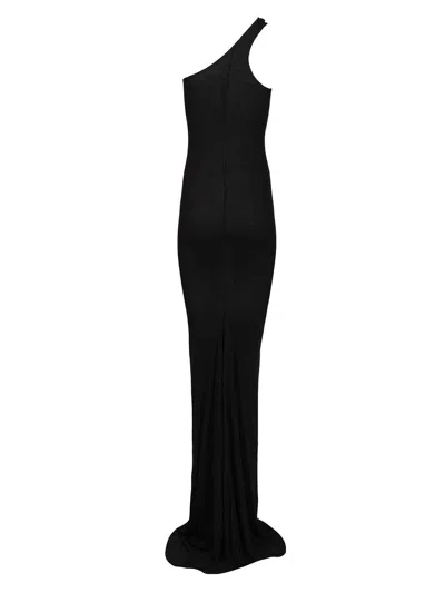 Rick Owens Long Knitted Dress Dresses Black In Brown