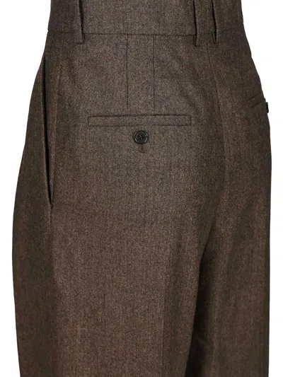 Saint Laurent Loose-fitting Trousers Brown In Brown