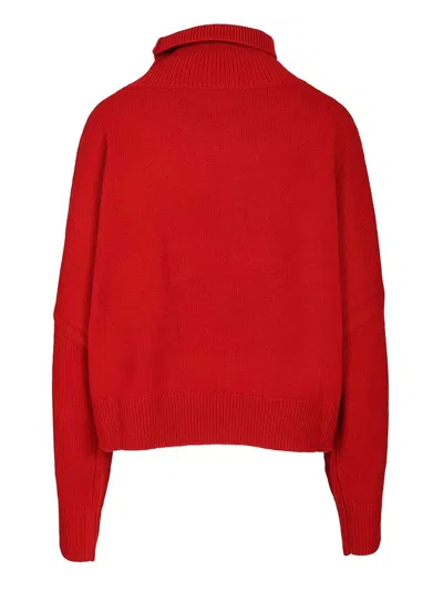 Lou Lou De Saison Luke Stand Collar Sweater Knitwear Red In Red
