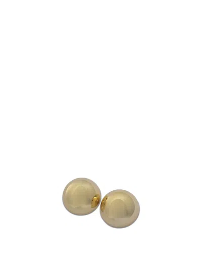 Federica Tosi Luna Stud Earrings Polished Finish In Gold