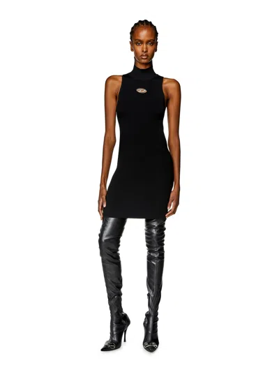 Diesel M-onervax Viscose Blend Short Dress In Black
