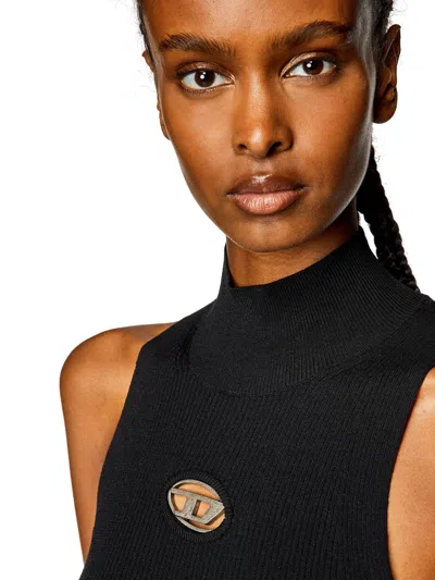 Diesel M-onervax Viscose Blend Short Dress In Black