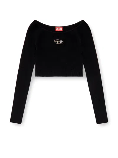 Diesel M-vera-ls Sustainable Viscose Sweater In Black