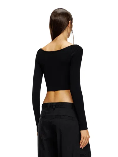 Diesel M-vera-ls Sustainable Viscose Sweater In Black