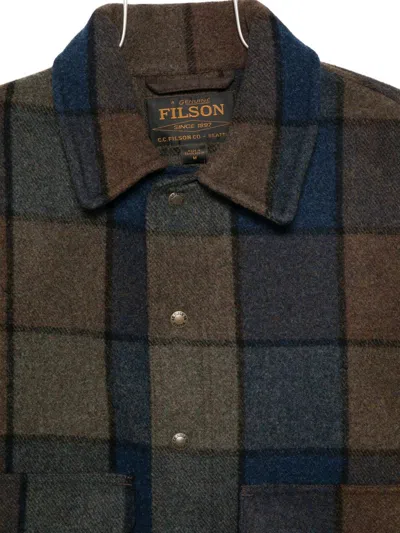 Filson Mackinaw Checked Wool Jacket In Brown