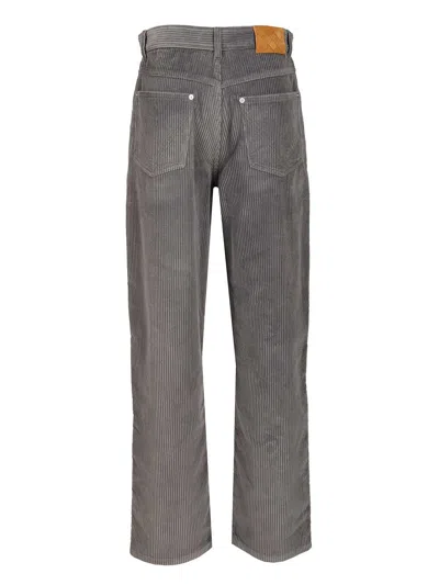 Bottega Veneta Matt Cotton Corduroy Wide Leg Trousers Grey In Multi