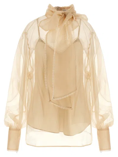 Zimmermann Memento Organza Shirt And Blouse Beige In Neutral