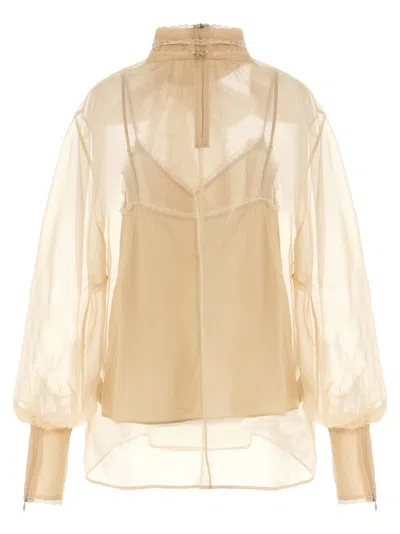 Zimmermann Memento Organza Shirt And Blouse Beige In Neutral