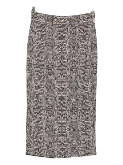 Elisabetta Franchi Python Print Viscose Pencil Skirt Clothing In Gray