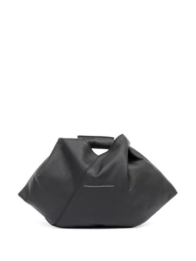 Mm6 Maison Margiela Borsa Giapponese Drappeggiata Mini In Black
