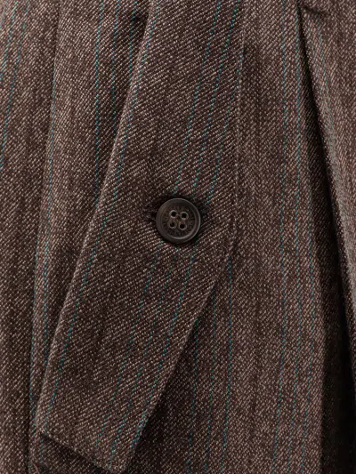 Golden Goose Journey Women's Wide Leg Trousers Naomi Pinstripe In Brown