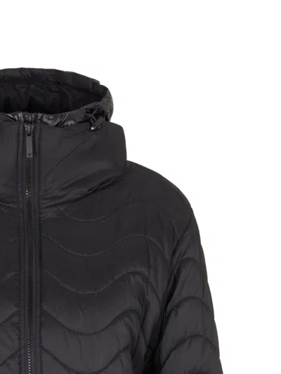 Emporio Armani Nylon Midi Down Jacket In Black