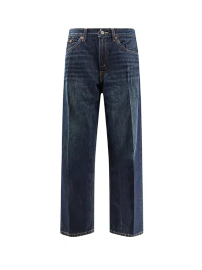Re/done The Ollie High Rise Jeans In Barely Worn Flow In Blue
