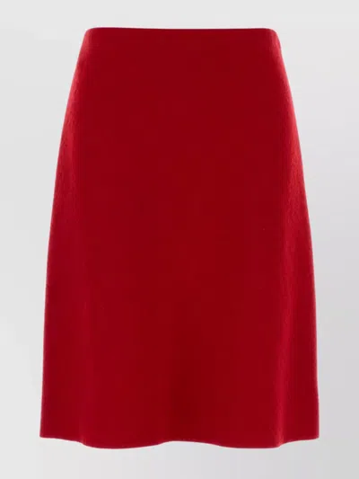 Miu Miu A-line High Waist Wool Skirt In Red