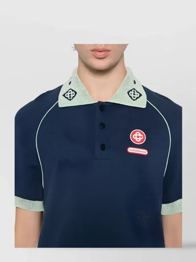 Casablanca Polo With Logo In Blue
