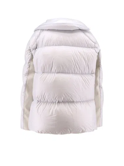 Sacai Padded Nylon Jacket With Wool Inserts In Multi
