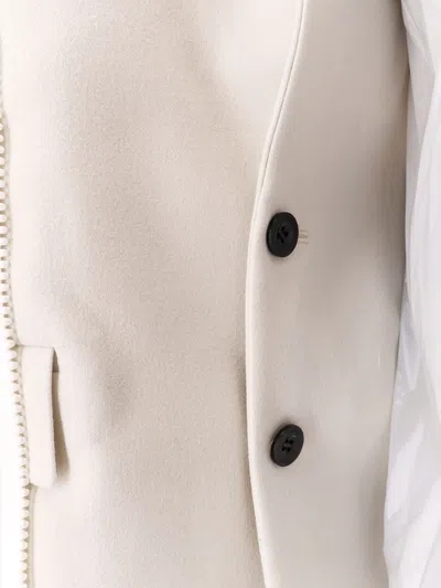 Sacai Padded Nylon Jacket With Wool Inserts In Multi