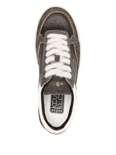Ghoud Ghōud 'pads' Sneakers In Black Leather In Brown