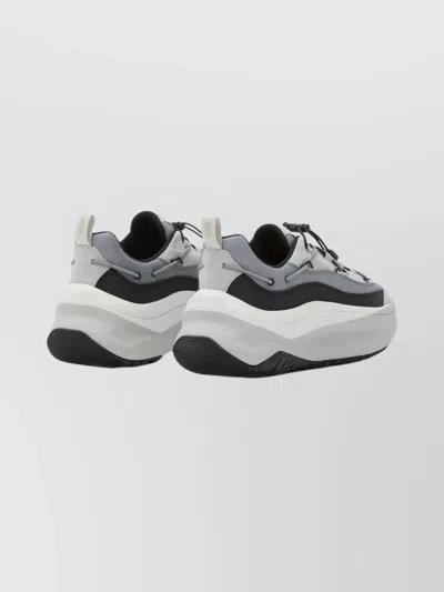 Moon Boot Chunky Sole Sneakers Featuring Mesh Panels In Gray