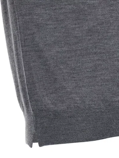 Ma'ry'ya Lightweight Knit Crew Neck Sweater In Gray