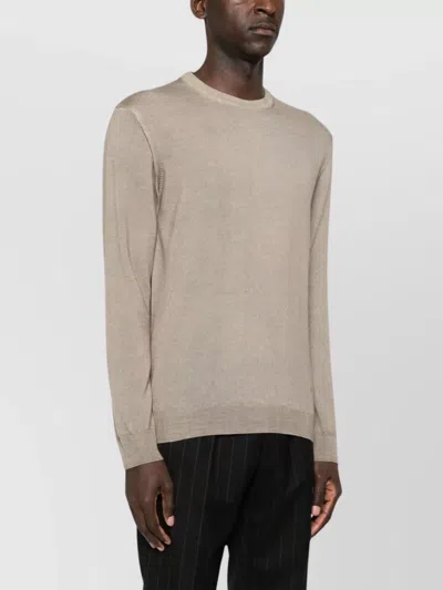 Woolrich Long Sleeve Crew Neck Knitted Sweater In Neutral