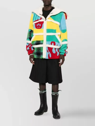 Barrow Unisex Patchwork Teddy Jacket In Multi