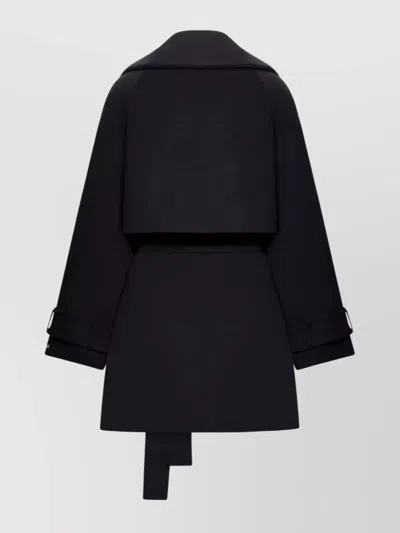 Sportmax Short Belted Trench Coat With Double-breasted Design In Black