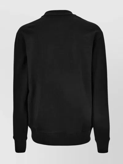 Versace Jeans Couture Logo Sweatshirt Featuring Ribbed Cuffs And Hem In Black