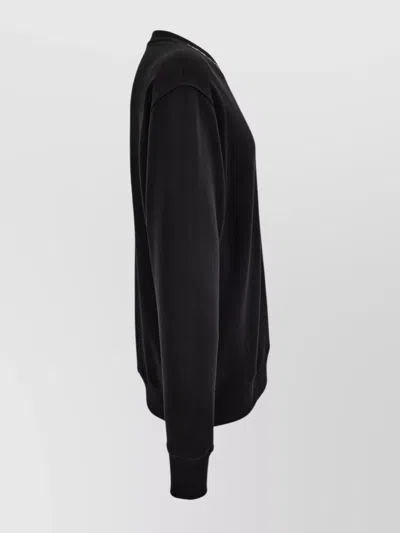 Versace Jeans Couture Logo Sweatshirt Featuring Ribbed Cuffs And Hem In Black