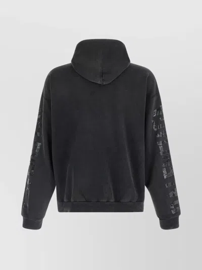 Balenciaga Men Transparent Tape Hoodie With Torn Pocket In Black