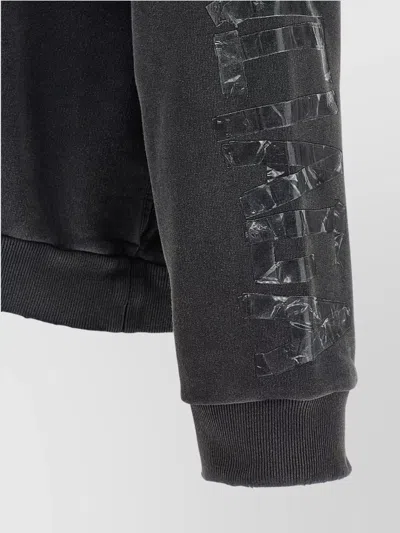 Balenciaga Men Transparent Tape Hoodie With Torn Pocket In Black