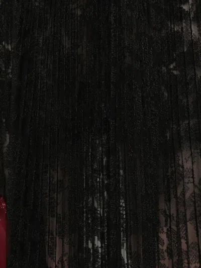 Ermanno Scervino Midi Skirt With Lace Overlay Design In Black