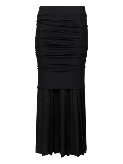 Mm6 Maison Margiela Black Tshirt With Numeric Patch And Tape Detail In Black