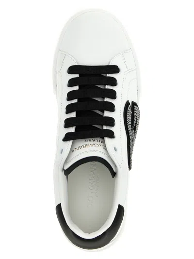 Dolce & Gabbana Calfskin Portofino Light Strobel Sneakers In White