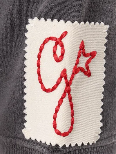 Golden Goose Cotton Sweatshirt With Logo Print In Gray