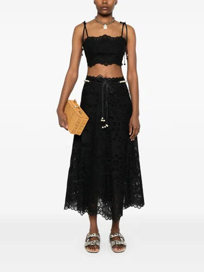 Zimmermann Rhiannon Embroidered Top In Black