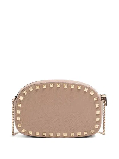 Valentino Rockstud Mini Grainy Leather Crossbody In Pink