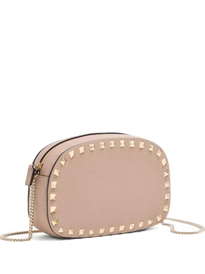 Valentino Rockstud Mini Grainy Leather Crossbody In Pink