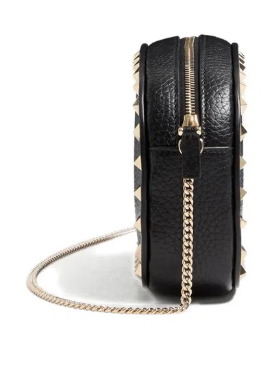 Valentino Garavani Valentino Rockstud Mini Grainy Leather Crossbody In Black