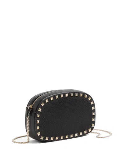 Valentino Garavani Valentino Rockstud Mini Grainy Leather Crossbody In Black